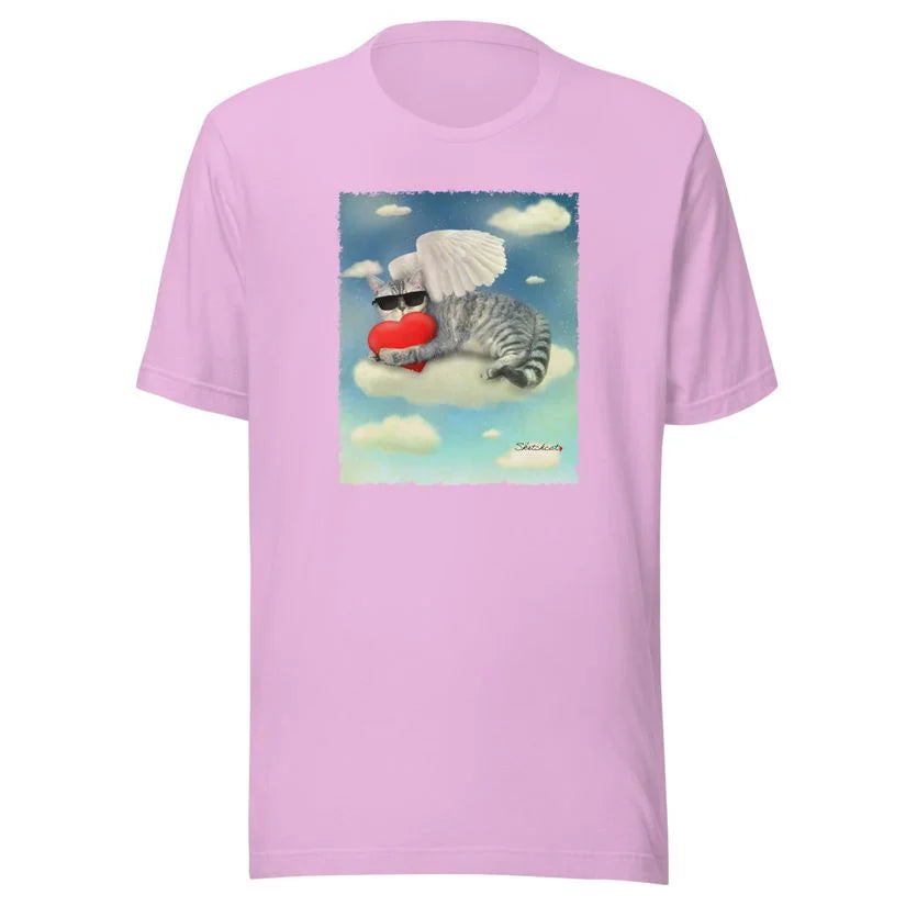 Heart cloud cat t-shirt
