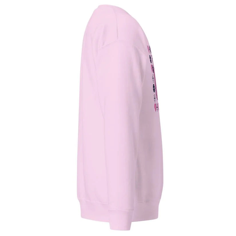 Snowflake heart cat premium sweatshirt