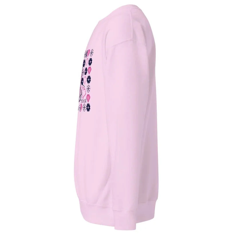 Snowflake heart cat premium sweatshirt