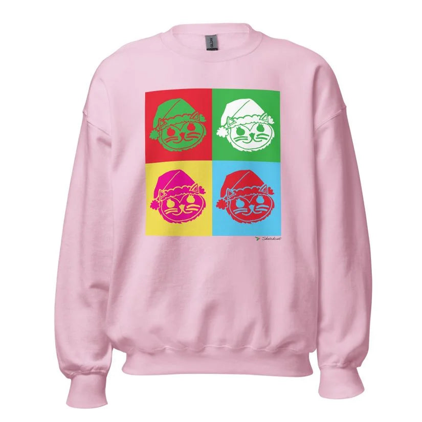 Heart pop art cat sweatshirt